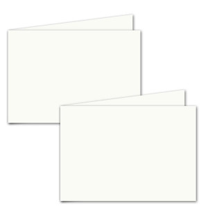 50x faltbares Einlege-Papier, quer-doppelt, für B6 Doppelkarten - creme - 112 x 336 mm (112 x 168 mm gefaltet) - ideal zum Bedrucken mit Tinte und Laser - hochwertig mattes Papier von GUSTAV NEUSER
