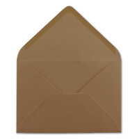 50x Briefumschläge B6 - 17,5 x 12,5 cm - Kastanienbraun - Nassklebung mit spitzer Klappe - 120 g/m² - Für Hochzeit, Gruß-Karten, Einladungen