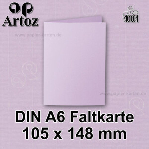 ARTOZ 50x DIN A6 Faltkarten - Flieder (Lila) - 105 x 148 mm Karten blanko zum selbstgestalten - 220 g/m² gerippt