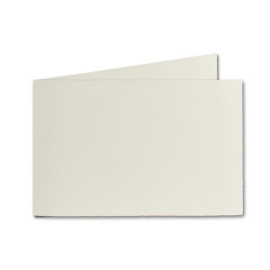 50x B6 Vintage Faltkarten, Büttenpapier, 113 x 175 mm - quer-doppelt, Natur-Weiß 240 g/m² - Vellum Oberfläche - Karten aus Büttenpapier