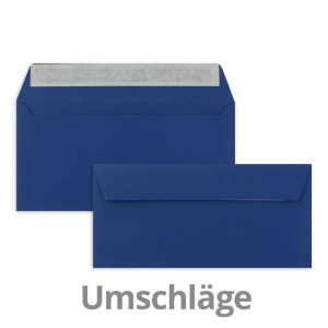 50x Faltkarten-Set mit Briefumschlägen DIN Lang in Dunkelblau (Blau) - 21 x 10,5 cm - Blank Klappkarten und Umschläge für Einladungen und Grüße zu Geburtstag und Hochzeit