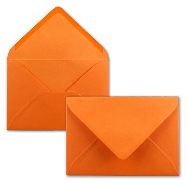 200 Brief-Umschläge - Orange - DIN C6 - 114 x 162 mm - Kuverts mit Nassklebung ohne Fenster für Gruß-Karten & Einladungen - Serie FarbenFroh
