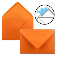 200 Brief-Umschläge - Orange - DIN C6 - 114 x 162 mm - Kuverts mit Nassklebung ohne Fenster für Gruß-Karten & Einladungen - Serie FarbenFroh