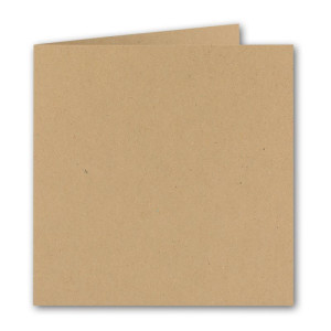 50x sandbraune Vintage Kraftpapier Falt-Karten Quadratisch - 157 x 157 mm - 15,7 x 15,7 cm - Recycling 240 gr blanko Klapp-Karten nachhaltig - UmWelt by GUSTAV NEUSER