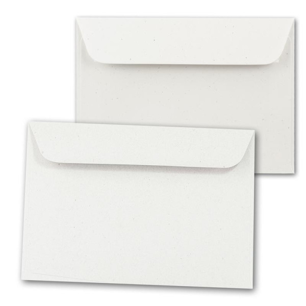 ARTOZ 25 x Briefumschläge DIN C6 - Farbe: birch (weiß / cremeweiss) - 11,4 x 16,2 cm - mit Haftklebung und Abziehstreifen - Serie Greenline
