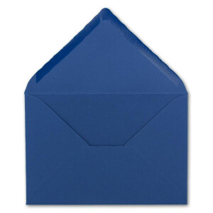 25 Brief-Umschläge mit Wellenschnitt - Dunkel-Blau - DIN C6 - 114 x 162 mm - 11,4 x 16,2 cm - mit wellenförmigen Rändern - Nassklebung - FarbenFroh by GUSTAV NEUSER