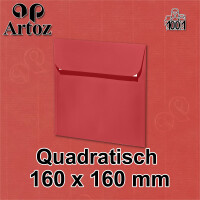 ARTOZ 50x quadratische Briefumschläge rot (Rot) 100 g/m² - 16 x 16 cm - Kuvert ohne Fenster - Umschläge mit Haftklebung