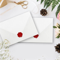 50 x Briefumschläge in weiss mit lila Seidenfutter, DIN B6 12,5 x 17,6 cm, Nassklebung ohne Fenster - Ideal für Hochzeits-Einladungen Grußkarten Weihnachtskarten
