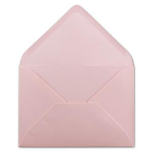 50x Brief-Umschläge Format B6 - Rosa- 12 x 17,5 cm - Nassklebung mit spitzer Klappe - 110 g/m² - Einladungs-Kuverts
