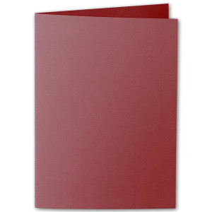 ARTOZ 50x DIN A6 Faltkarten - Weinrot (Rot) - 105 x 148 mm Karten blanko zum selbstgestalten - 220 g/m² gerippt