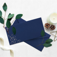 25x Briefumschläge mit Metallic Sternen - DIN Lang - Silber geprägter Sternenregen - Farbe: dunkelblau, Nassklebung, 120 g/m² - 110 x 220 mm - ideal für Weihnachten