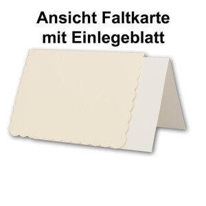 25x creme-farbenes DIN A6 Falt-Karten-Set mit Wellen-Schnitt I 10,4 x 14,8 cm - mit Brief-Umschlägen & Einlege-Blätter I Papier-Bastel-Set inklusive hochwertiger Box I von GUSTAV NEUSER®