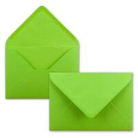 Briefumschläge in Hellgrün - 50 Stück - DIN C5 Kuverts 22,0 x 15,4 cm - Nassklebung ohne Fenster - Weihnachten, Grußkarten - Serie FarbenFroh