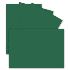 50 Einzel-Karten DIN A6 - 10,5 x 14,8 cm - 240 g/m² - Dunkel-Grün - Tonkarton - Bastelpapier - Bastelkarton- Bastel-karten - blanko Postkarten