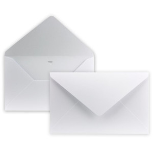 50 Stück - Trauer Briefumschlag in Weiß mit grauem Trauer-Rand - DIN B6+ - 12 x 19,5 cm - ohne Klebung