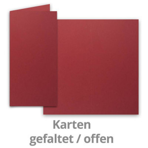 50x Faltkarten SET mit Brief-Umschlägen Dunkel-Rot (Rot) - DIN Lang - 21 x 10,5 cm - Premium Qualität - FarbenFroh® von GUSTAV NEUSER®