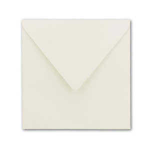 25x Quadratische Briefumschläge in Naturweiß (Weiß) - 15,5 x 15,5 cm - ohne Fenster, mit Nassklebung - 110 g/m² - Für Einladungskarten zu Hochzeit, Geburtstag und mehr - Serie FarbenFroh