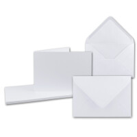 DIN B6 Faltkarten SET Doppelkarten - inklusive Umschlag in DIN B6 - 100 Sets - Hochweiß - Einladungskarten - Blanko - 115 x 170 mm