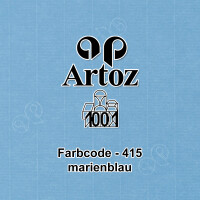 ARTOZ 50x DIN A5 Faltkarten - Marienblau (Blau) gerippt 148 x 210 mm Klappkarten hochdoppelt - Blanko Doppelkarte mit 220 g/m² edle Egoutteur-Rippung