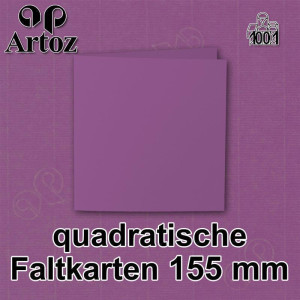 ARTOZ 50x quadratische Faltkarten - Holunder (Lila) - 155 x 155 mm Karten blanko zum Selbstgestalten - 220 g/m² gerippt