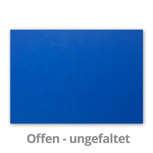 DIN A5 Faltkarten - Royal-blau 25 Stück Einladungskarten - Menükarten - Kirchenheft - Blanko - 14,8 x 21 cm Marke: NEUSER FarbenFroh