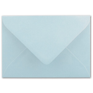 100 Brief-Umschläge - Hell-Blau - DIN C6 - 114 x 162 mm - Kuverts mit Nassklebung ohne Fenster für Gruß-Karten & Einladungen - Serie FarbenFroh
