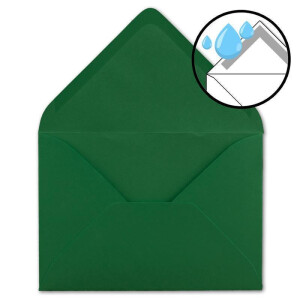 50x DIN B6 Faltkarten Set mit Umschlägen - Dunkelgrün (Grün) - 115 x 170 mm - ideal für Einladungskarten, Hochzeit, Taufe, Kommunion, Konfirmation - Marke: FarbenFroh