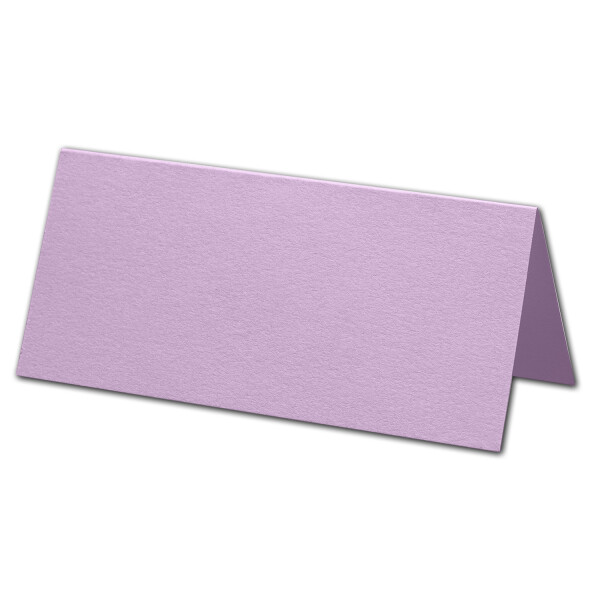 ARTOZ 50x Tischkarten - Flieder (Violett) - 45 x 100 mm blanko Platz-Kärtchen - Faltkarten für festliche Tafel - Tischdekoration - 220 g/m² gerippt