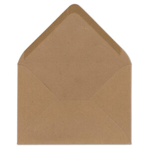25x Kraftpapier Umschläge DIN C6 Braun - 11,4 x 16,2 cm ohne Fenster - Vintage Briefumschläge mit Nassklebung Spitzklappe - NEUSER PAPIER