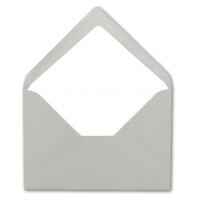 25x Kuverts in Hell-Grau - Brief-Umschläge in DIN B6 - 12,5 x 17,6 cm geripptes Papier - weißes Seidenfutter für Weihnachten & festliche Anlässe