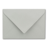 25x Kuverts in Hell-Grau - Brief-Umschläge in DIN B6 - 12,5 x 17,6 cm geripptes Papier - weißes Seidenfutter für Weihnachten & festliche Anlässe