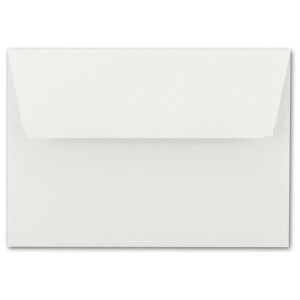 50x Brief-Umschläge B6 - Naturweiss - 12,5 x 17,5 cm - Haftklebung 120 g/m² - breite edle Verschluss-Lasche - hochwertige Einladungs-Umschläge