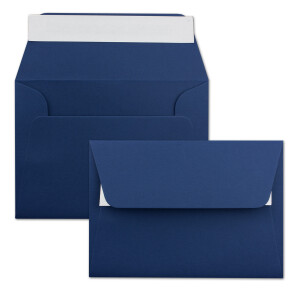 25x Briefumschläge Nachtblau / Dunkel-blau DIN C6 Format 11,4 x 16,2 cm - Haftklebung - Kuverts ohne Fenster - Weihnachten, Grußkarten & Einladungen - Für A6 & A4 Papier