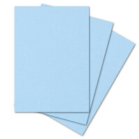 ARTOZ 50x Bastelpapier - Pastellblau - DIN A4 297 x 210 mm - 220 Gramm pro m² - Edle Egoutteur-Rippung - Hochwertiges Designpapier Urkundenpapier Bastelkarton
