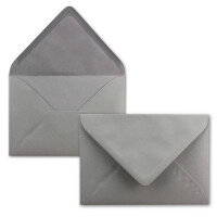 75 Brief-Umschläge - Graphit / Dunkel-Grau - DIN C6 - 114 x 162 mm - Kuverts mit Nassklebung ohne Fenster für Gruß-Karten & Einladungen - Serie FarbenFroh