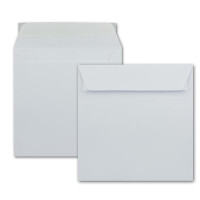 75 Briefumschläge in Weiß - quadratische Kuverts 16 x 16 cm - Starke Qualität - 120 Gramm/m² - Haftklebung - ohne Fenster