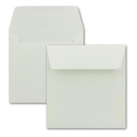 150 Briefumschläge in Creme - quadratische Kuverts 16 x 16 cm - Starke Qualität - 120 Gramm/m² - Haftklebung - ohne Fenster