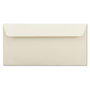 75x Briefumschläge DIN Lang - 11 x 22 cm - Haftklebung - Farbe: Creme - 90 Gramm pro m² - ohne Fenster