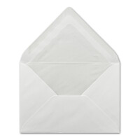 500x Briefumschläge, weiß mit Seidenfutter DIN C6 - 11,2 x 16 cm - mit Nassklebung, weiß 90 Gramm pro m², klassische spitze Klappe