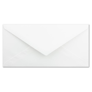 500x Briefumschläge DIN Lang - 11 x 22 cm - Nassklebung - Farbe: Weiß - 90 Gramm pro m² - ohne Fenster