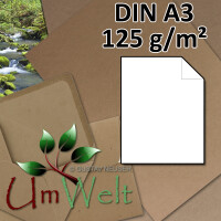 50 Blatt I Vintage Kraftpapier DIN A3 125 g/m² natur-br