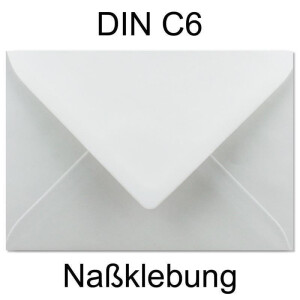 150x Briefumschläge DIN C6 - 11,2 x 16 cm - mit Nassklebung - Farbe: Weiss - Grammatur: 90 Gramm pro m² - Marke: NEUSER PAPIER