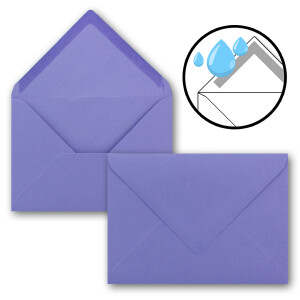 50 Brief-Umschläge - Violett - DIN C6 - 114 x 162 mm - Kuverts mit Nassklebung ohne Fenster für Gruß-Karten & Einladungen - Serie FarbenFroh