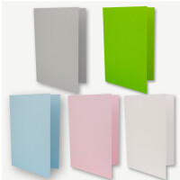 50x Farbige Karten blanko mit Umschlag  und Einlegeblätter  in DIN A6/ C6 - Frühjahrsfarben