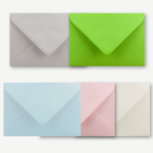 25x Farbige Karten blanko mit Umschlag  und Einlegeblätter  in DIN A6/ C6 - Frühjahrsfarben