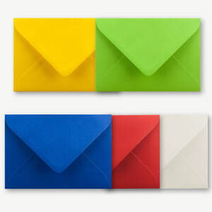 25x Farbige Karten blanko mit Umschlag  und Einlegeblätter  in DIN A6/ C6 - Sommerfarben