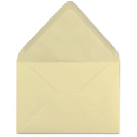 50 Brief-Umschläge - Vanille-Creme - DIN C6 - 114 x 162 mm - Kuverts mit Nassklebung ohne Fenster für Gruß-Karten & Einladungen - Serie FarbenFroh