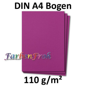 250x DIN A4 Papier - Amarena (Pink) gerippt - 110 g/m² - 21 x 29,7 cm - Briefpapier Bastelpapier Tonpapier Briefbogen - FarbenFroh by GUSTAV NEUSER