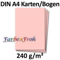 200 DIN A4 Papier-bögen Planobogen - Rosa - 240 g/m² - 21 x 29,7 cm - Bastelbogen Ton-Papier Fotokarton Bastel-Papier Ton-Karton - FarbenFroh