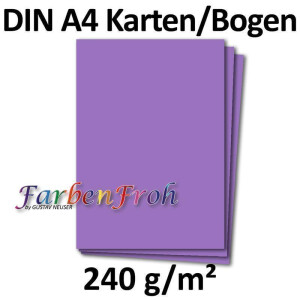350 DIN A4 Papier-bögen Planobogen - Violett - 240 g/m² - 21 x 29,7 cm - Bastelbogen Ton-Papier Fotokarton Bastel-Papier Ton-Karton - FarbenFroh